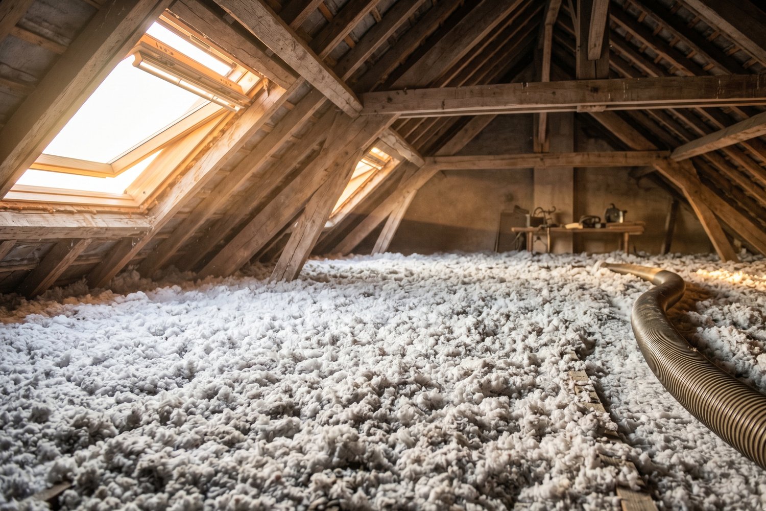 Soufflage d'isolant en combles perdus